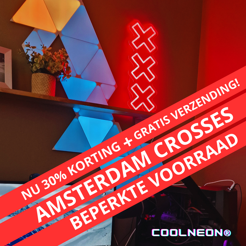 Load image into Gallery viewer, COOLNEON® - wand lamp - Ajax thema lamp - Amsterdam lamp kruizen
