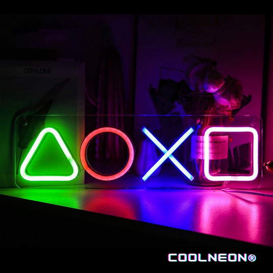 COOLNEON® - Controller buttons neon Wandlamp - Playstation - Wandlamp