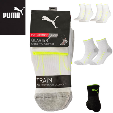 Puma Sport sokken - 39/42 Half hoog  - Bikers Socks - 2  Paar  Wit