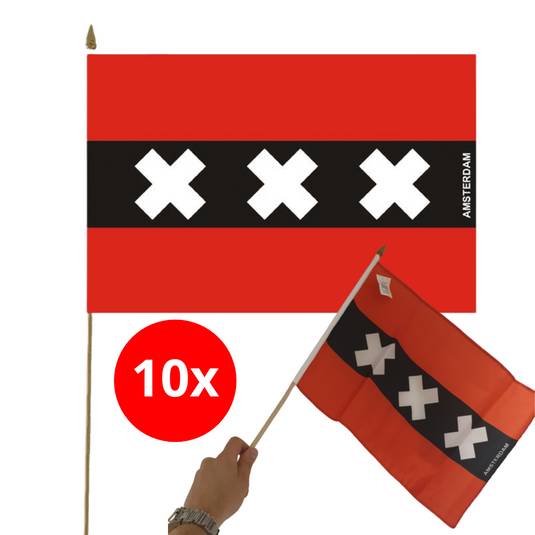 10x vlag Amsterdam op stok